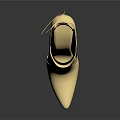 Gold And Black Ankle Boots With Pointed Toe Stiletto Heel And Spliced Design