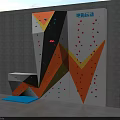 Indoor Sports Equipment Climbing Wall With Geometric Design And Colorful Holds
