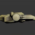 Decorative Golden Metallic Weapon with Curved Design and Polished Shiny Surface