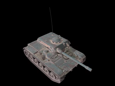 Detailed Vintage Military Tank Model Featuring Metal Cannon Turret Tracks And Antenna 3d model