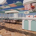 Net red milk tea shop 3d model