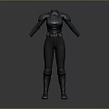 Game Movie Character Dark Slim Fit Combat Outfit With Shoulder Armor And Leg Guards