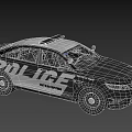 Michigan Police Sedan With Black And White Design And Emergency Lights