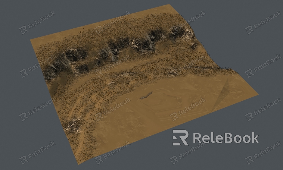 mountain terrain grassland model