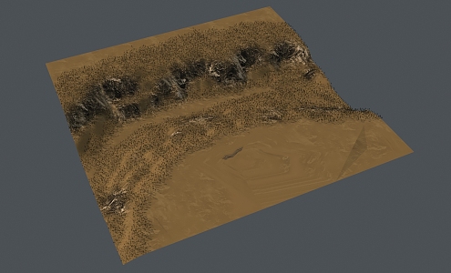 mountain terrain grassland 3d model