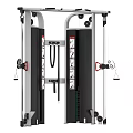 Multi Functional Professional Gym Equipment With Dual Columns Cable System And Exercise Charts 3d model