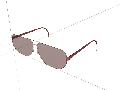 Red Gemstone Sunglasses Frame With Gray Crystal Lenses Minimalist Jewelry Design 3d model