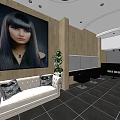 Modern Beauty Hair Salon Interior With Styling Chairs Plant Decor And Posters