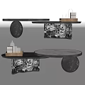 Elegant Modern Coffee Table With Marble Top And Sphere Base Interior Design 3d model