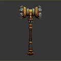 Ornate Metal Hammer Hardware Tool With Decorative Handle And Gemstone Accents