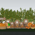 Vibrant Citrus Festival Scene In Orchard With Fresh Citrus Baskets And Wooden Signs