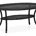 Black Mesh Design Coffee Table With Two Tier Structure And Metal Legs 3d model