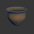 Handwoven Natural Fiber Container With Textured Surface And Wide Rim Design