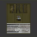 Modern Olive Green Furniture Cabinet With Glass Door Black Lines Control Panel And Louvered Bottom