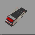 Red And White Lego Model TMA Flatbed Tow Truck With Warning Lights