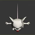 Cute 3D Cartoon Mouse Game Character With White Body Pink Ears Blue Eyes Red Nose