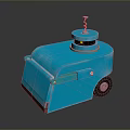 Compact Blue Smart Computer Robot Device With Wheels And Top Sensor