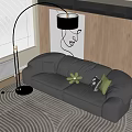 Minotti modern multiplayer sofa floor lamp 3d model