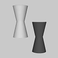 Twisted White and Black Wall Lamps Mounted on Wall Illuminating Surface
