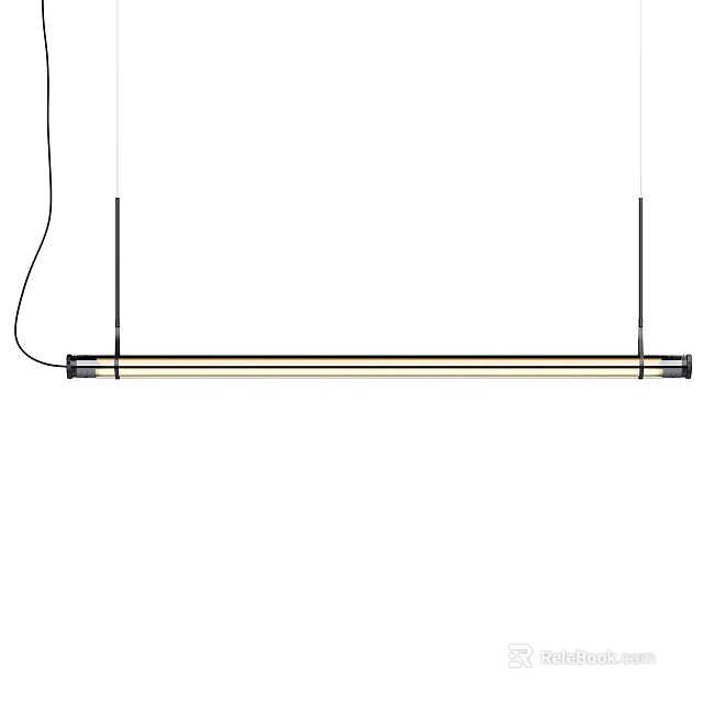 Modern Linear Pendant Light With Metal Construction For Dining Room Decoration 3d model 