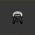 Army Green Military Truck with White Canvas Cover on Cargo Bed