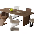 Modern Dining Table and Chair Combination Dining Chair Single Chair Dining Table 3d model
