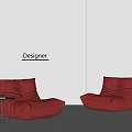 Middle Style Lazy Sofa 3d model
