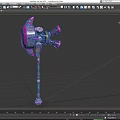 Ornate Pink Purple Hammer Weapon With Circular Patterns And Decorative Handle