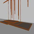 Modern Minimalist Artistic Floor Lamp with Intricate Slim Lines and Black Base