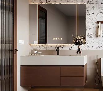 Middle Style Bathroom Cabinet 3d model