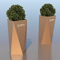 Copper Geometric Shaped Planters With Lush Green Shrubs For Garden Decor By Hang Lung Properties