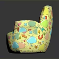 Vibrant Playful Accent Chair Featuring Colorful Round Shapes And Abstract Patterns