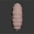 Adorable Pink Tardigrade Creature with Numerous Tiny Legs and Smooth Body Texture 3d model