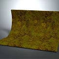 Curved Yellow Green Textured Panel With Mossy Speckled Pattern And Smooth Surface