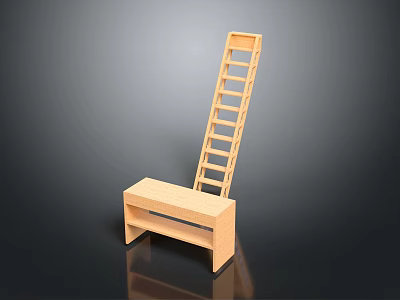 Wooden Sports Training Equipment With Bench And Ladder Structure For Fitness Use 3d model
