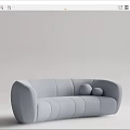 Modern Multiplayer Sofa Curved Sofa 3d model
