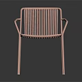 Modern Minimalist Pink Leisure Chair With Armrests And Metal Frame Design