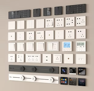 Modern socket switch socket panel 3d model