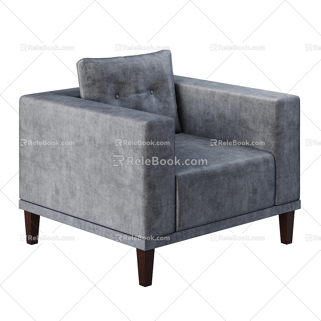 Modern Simple Single Casual Sofa 3d model