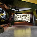 Modern Retail Store Interior Design With Display Wall Decorative Plants And Shelves