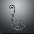 Decorative Spiral Structure With Carved Details And Curved Design On Gray Gradient Background