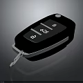 Black Remote Car Key Fob With Electronic Buttons And Metal Blade Design