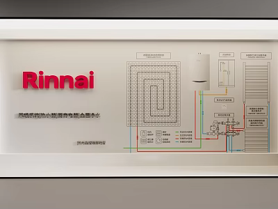 Rinnai System Solution Background Wall Featuring Pipeline Diagram And Schematic Illustration 3d model