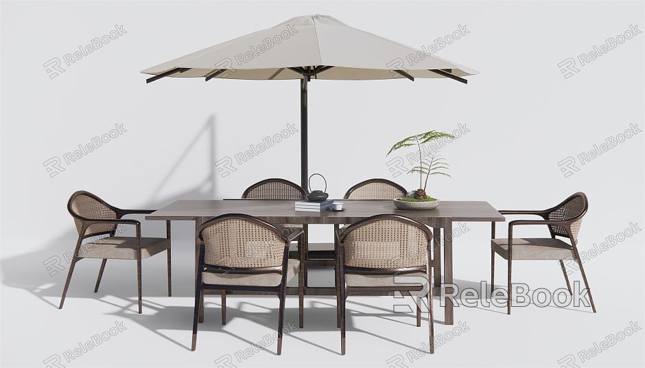 New Chinese Style Outdoor Table and Chair Outdoor Leisure Table and Chair Outdoor Dining Table and Chair Rattan Leisure Chair model