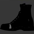 Stylish Black Leather Boots With Lace Up Design For Daily Wear
