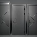 Modern Black Hinged Doors With Geometric Design And Sleek Finish For Home Interior