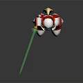 Game Movie Robot Character Red White Yellow Armor Holding Green Sword