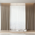 Modern Curtain Fabric Curtain Bay Window Curtain 3d model