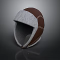 Ancient Medieval Weapon Armor Helmet Featuring Gray Brown Leather Stitching and Vintage Design