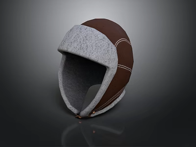 Ancient Medieval Weapon Armor Helmet Featuring Gray Brown Leather Stitching and Vintage Design 3d model